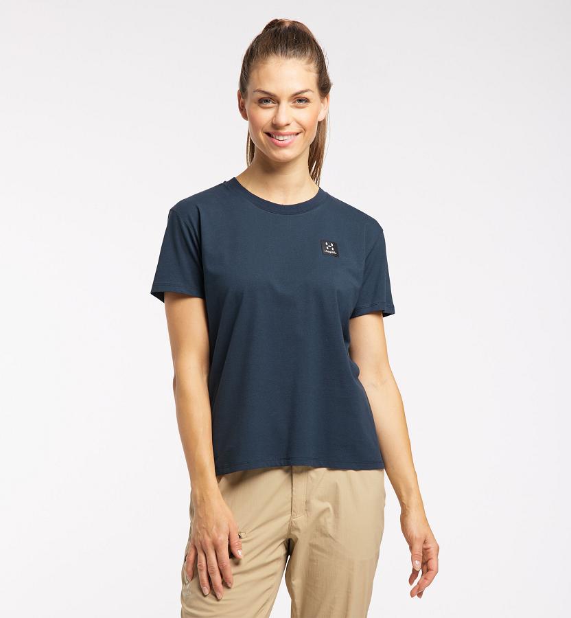 Haglöfs Womens Camp T-Shirt Dark Blue New Zealand 28536HVBO